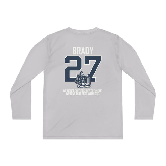 Iron Knights Youth Long Sleeve Competitor Moisture Wicking Tee W/Flag Design, Name & Number