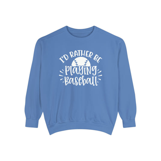 I'd Rather Be Playing Baseball Adult Unisex Premium Crewneck Sweatshirt