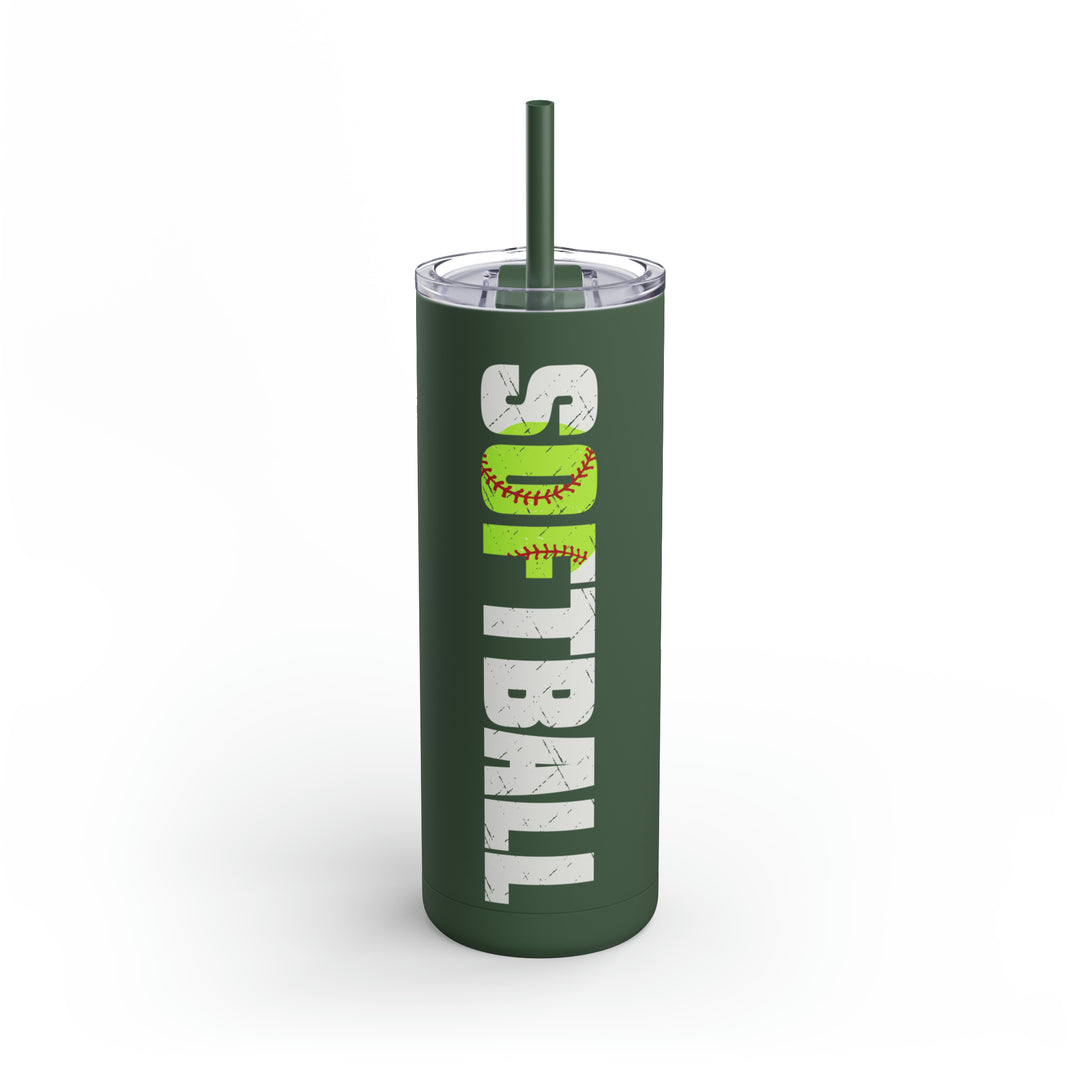 Softball w/White Text 20oz Skinny Matte Tumbler
