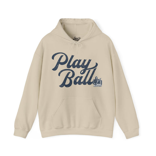 Iron Knights Play Ball Baseball Adult Unisex Basic Hooded Sweatshirt w/Knight Logo