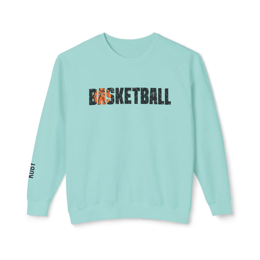 Basketball Adult Unisex Premium Crewneck Sweatshirt w/Name on Sleeve