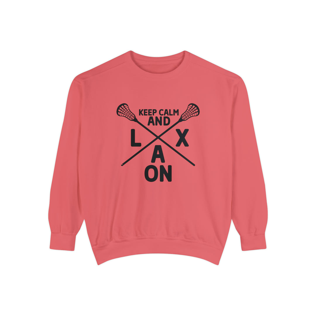 Keep Calm and LAX On Lacrosse Adult Unisex Premium Crewneck Sweatshirt