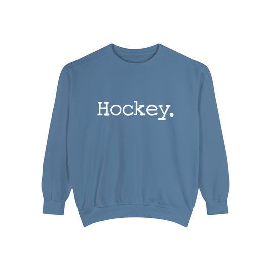 Typewriter Design Hockey Adult Unisex Premium Crewneck Sweatshirt