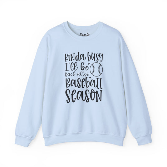 Kinda Busy Baseball Adult Unisex Basic Crewneck Sweatshirt