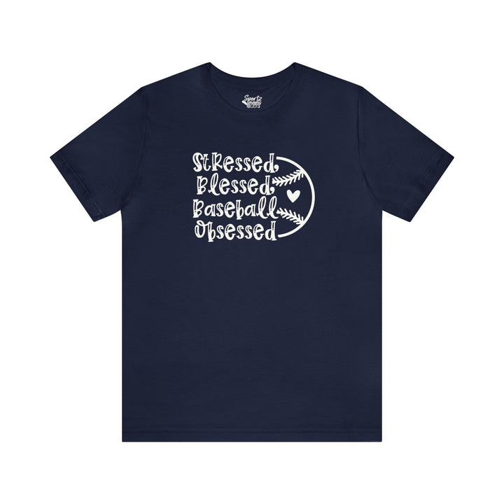 Stressed Blessed Baseball Obsessed Adult Unisex Mid-Level T-Shirt