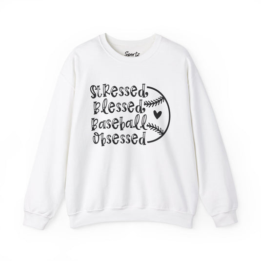 Stressed Blessed Baseball Obsessed Adult Unisex Basic Crewneck Sweatshirt