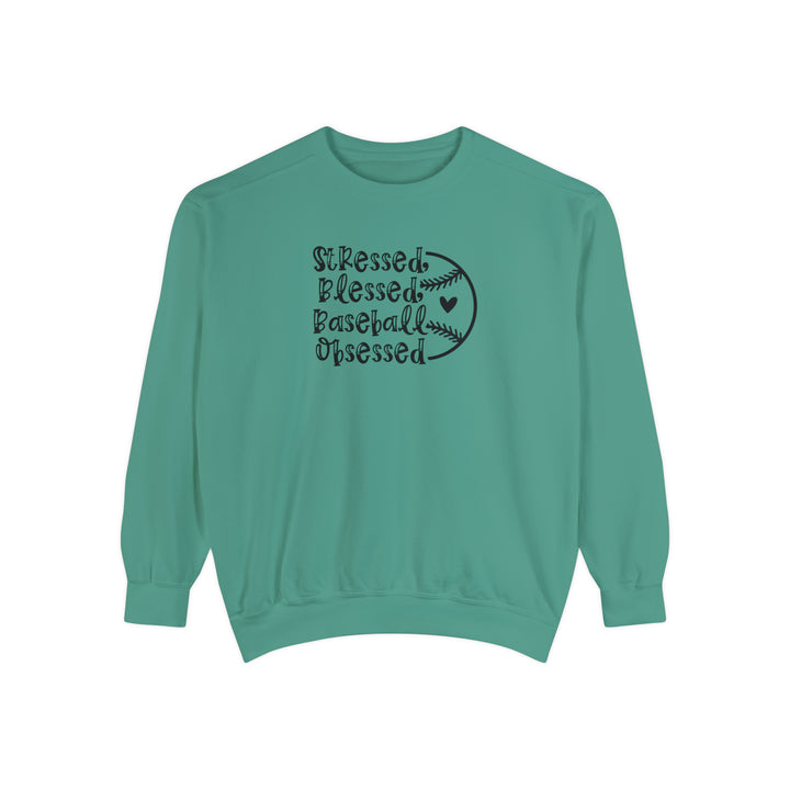 Stressed Blessed Baseball Obsessed Adult Unisex Premium Crewneck Sweatshirt