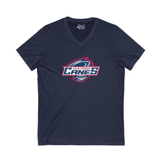 Palm Harbor Lady Canes Unisex Adult Women's V-Neck T-Shirt