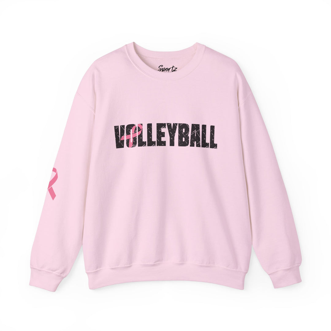 Cancer Ribbon Pick Your Sport Adult Unisex Crewneck Sweatshirt w/Ribbon on Sleeve