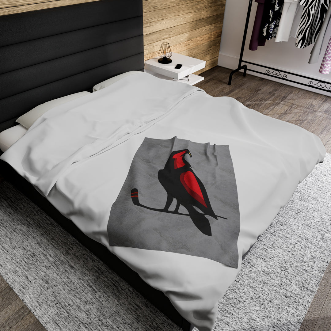 Wheeling Lightningbirds Velveteen Plush Blanket - Bird Logo Only