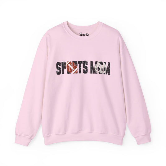 Sports Mom w/Football & Soccer Ball Adult Unisex Basic Crewneck Sweatshirt