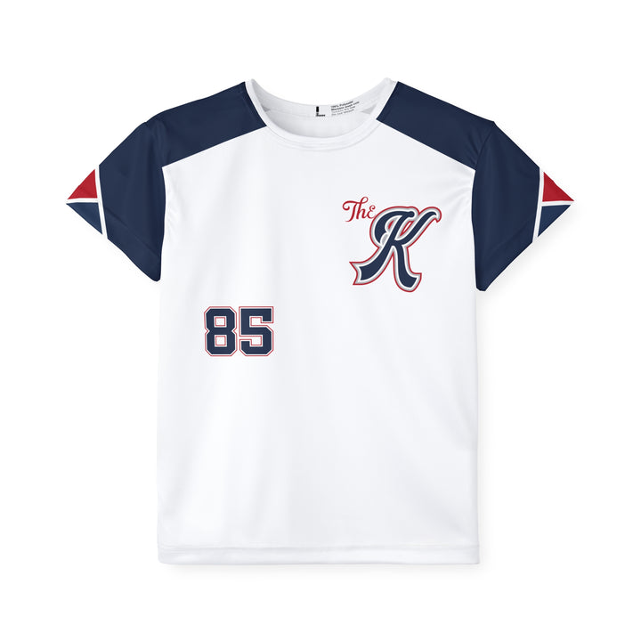 Iron Knights White Red Blue Kid's Sports Jersey - All Over Print