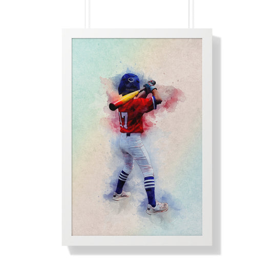 Custom Athlete Framed Art - Watercolor Effect