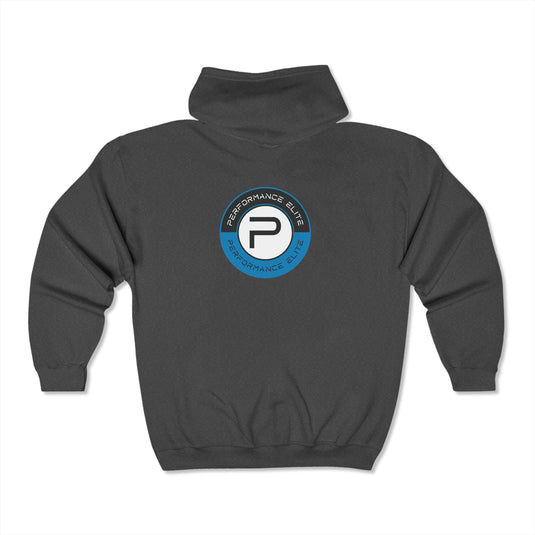 Performance Elite Unisex Adult Basic Full Zip Hooded Sweatshirt w/Front & Back Logo