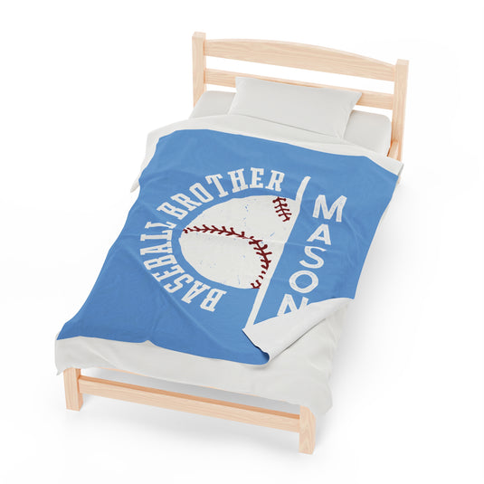 Baseball Plush Blanket - Baseball Brother w/Custom Name