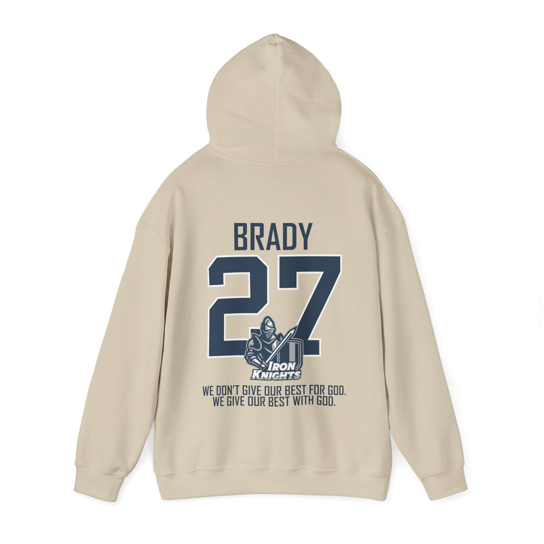 Iron Knights Adult Unisex Hooded Sweatshirt w/Knight Design, Name & Number on back