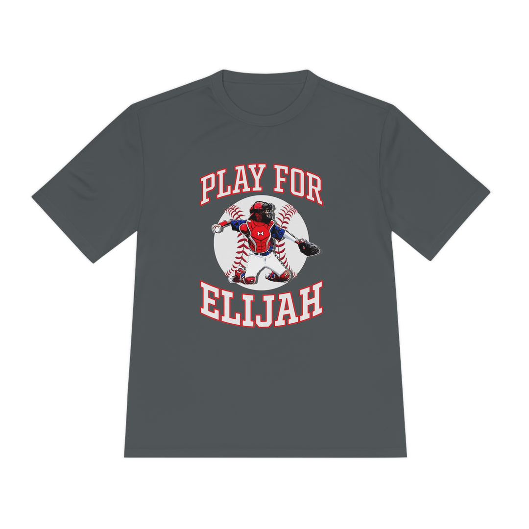 Play for Elijah Adult Unisex Moisture Wicking T-Shirt