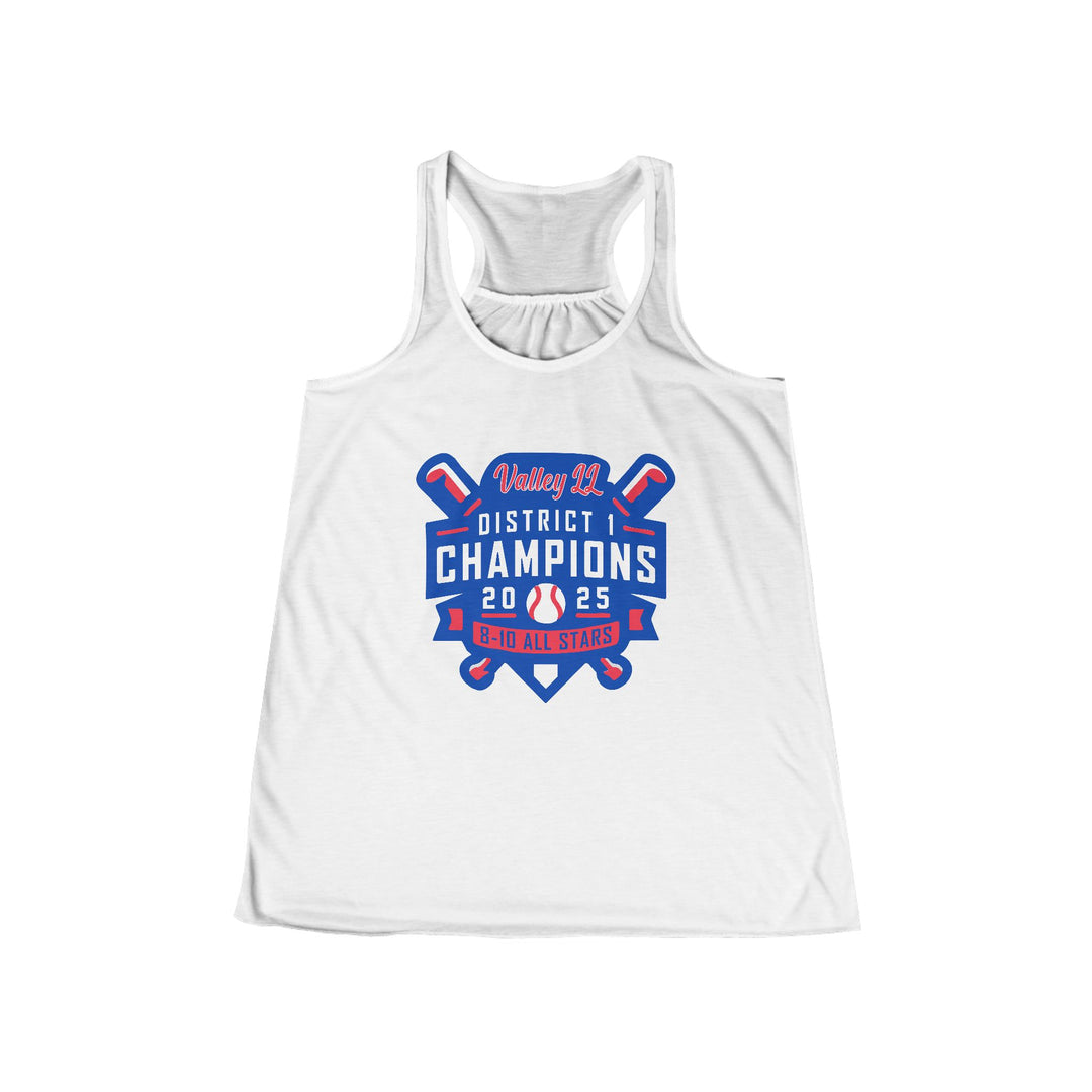 Valley Little League Baseball Women's Flowy Racerback Tank - District Champions