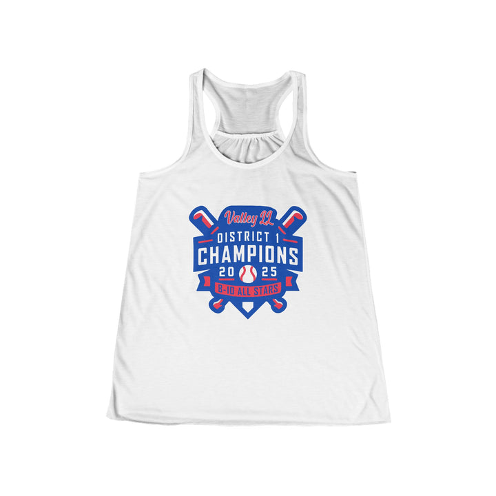 Valley Little League Baseball Women's Flowy Racerback Tank - District Champions