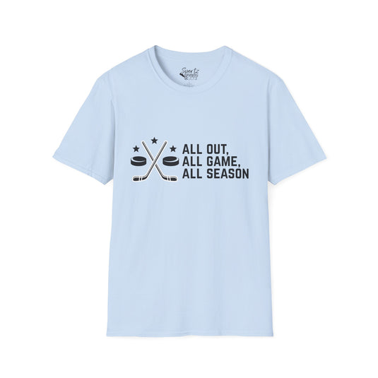 All Out All Game All Season Hockey Adult Unisex Basic T-Shirt