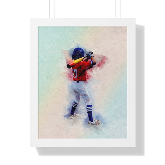 Custom Athlete Framed Art - Watercolor Effect