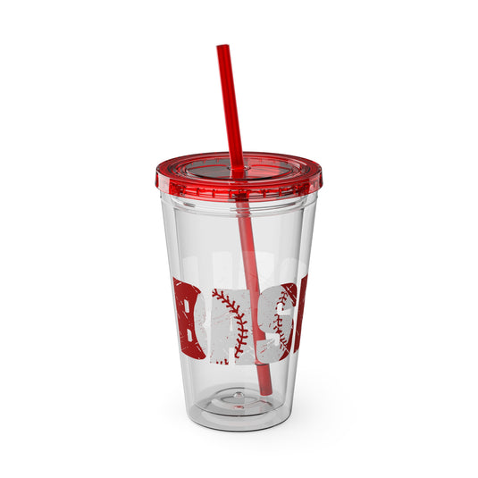 Baseball 16 oz Sunsplash Tumbler with Straw