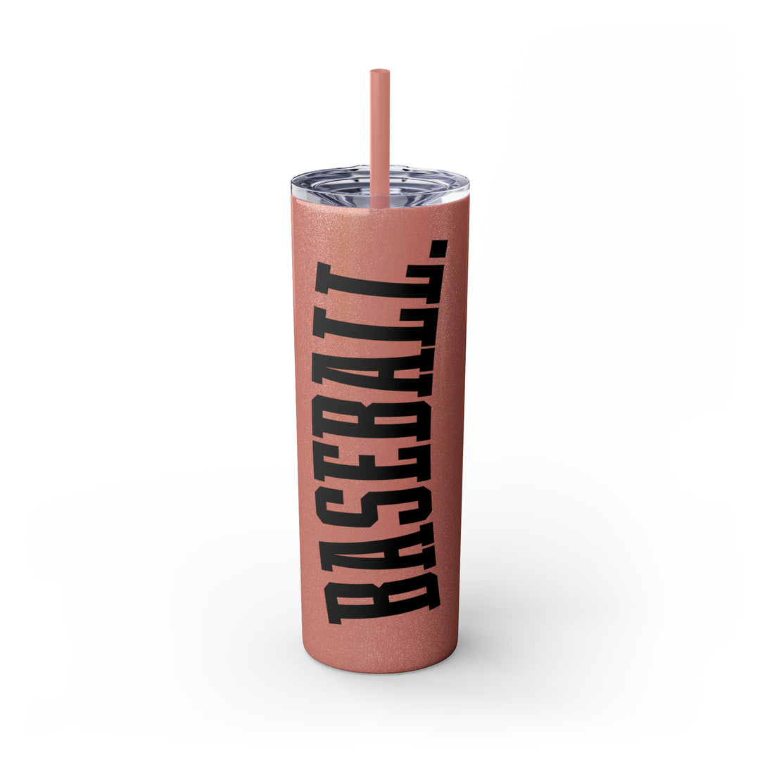Tall Design Baseball 20oz Skinny Tumbler with Straw in Matte or Glossy