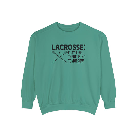 Lacrosse Play Like There is No Tomorrow Adult Unisex Premium Crewneck Sweatshirt