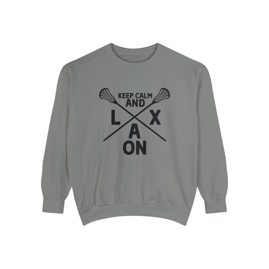 Keep Calm and LAX On Lacrosse Adult Unisex Premium Crewneck Sweatshirt