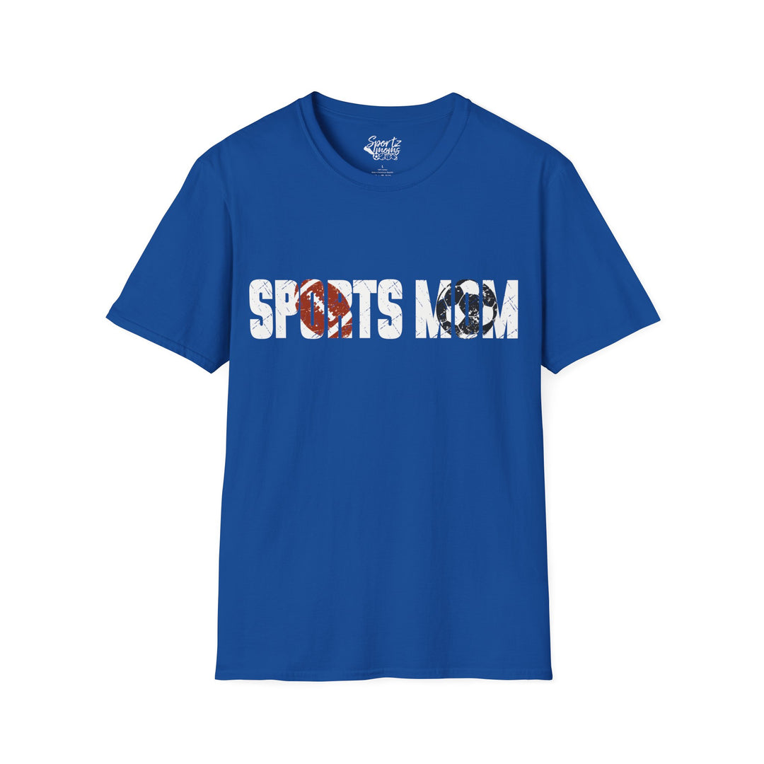 Sports Mom w/Football & Soccer Ball Adult Unisex T-Shirt