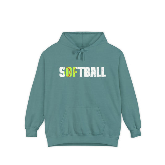 Softball w/White Text Adult Unisex Premium Hooded Sweatshirt