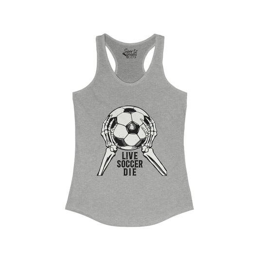 Live Soccer Die Adult Women's Racerback Tank