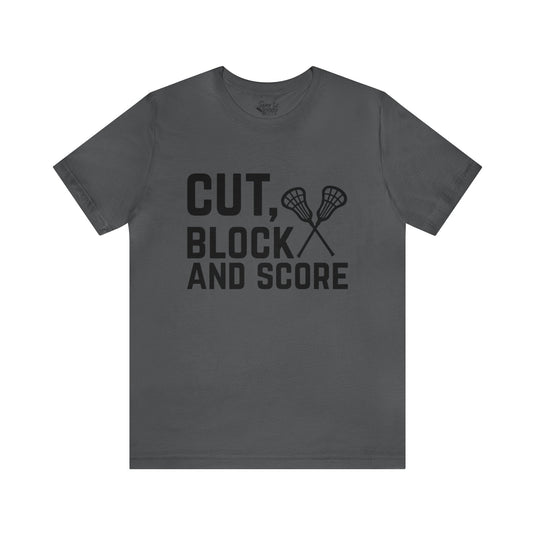 Cut Block and Score Lacrosse Adult Unisex Mid-Level T-Shirt