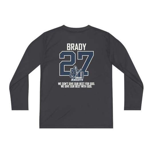 Iron Knights Youth Long Sleeve Competitor Moisture Wicking Tee W/Flag Design, Name & Number