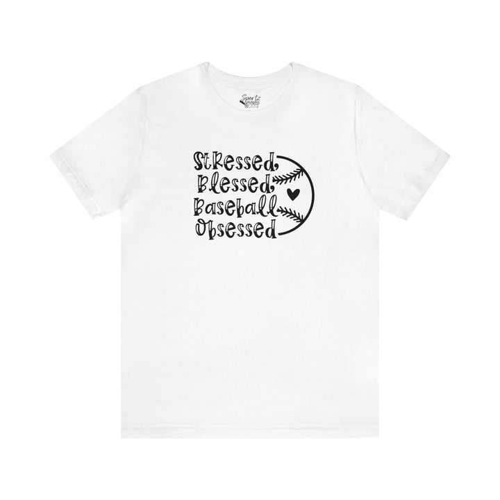 Stressed Blessed Baseball Obsessed Adult Unisex Mid-Level T-Shirt