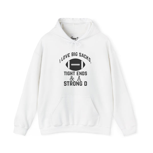 I Love Big Sacks Football Unisex Adult Basic Hooded Sweatshirt