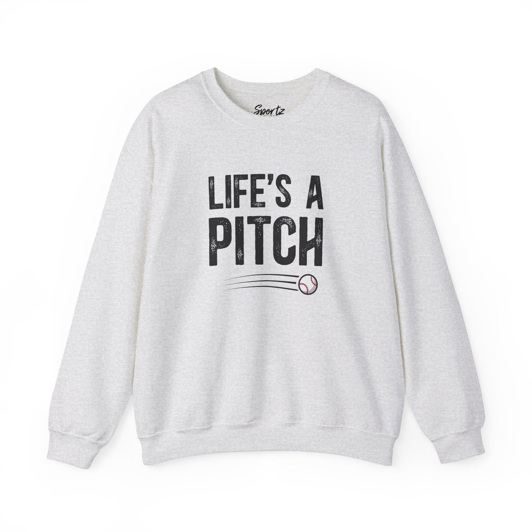 Life's a Pitch Baseball Adult Unisex Crewneck Sweatshirt