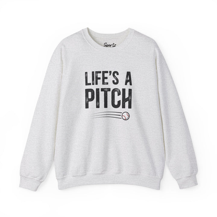 Life's a Pitch Baseball Adult Unisex Crewneck Sweatshirt