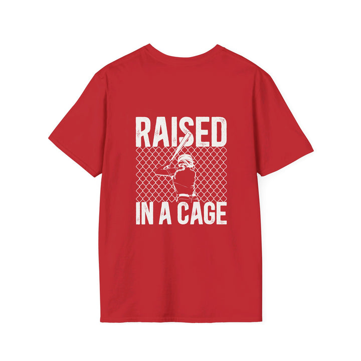 Raised in a Cage Softball Unisex Adult T-Shirt