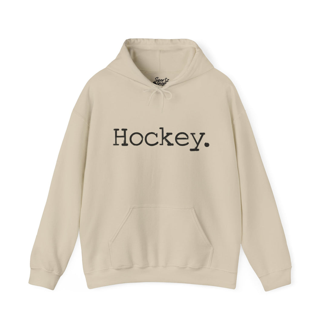 Typewriter Design Hockey Adult Unisex Hooded Sweatshirt