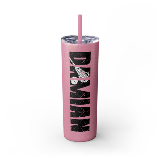 Lacrosse 20oz Skinny Tumbler with Straw w/Custom Name