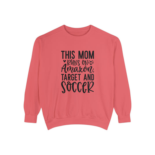 This Mom Runs on Amazon Soccer Adult Unisex Premium Crewneck Sweatshirt