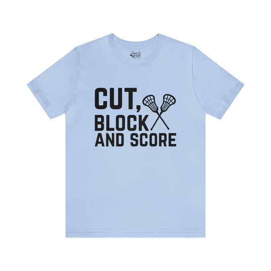 Cut Block and Score Lacrosse Adult Unisex Mid-Level T-Shirt