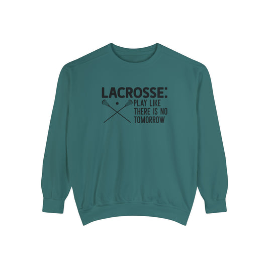 Lacrosse Play Like There is No Tomorrow Adult Unisex Premium Crewneck Sweatshirt