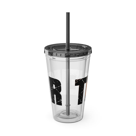 Basketball 16 oz Sunsplash Tumbler with Straw w/Custom Name