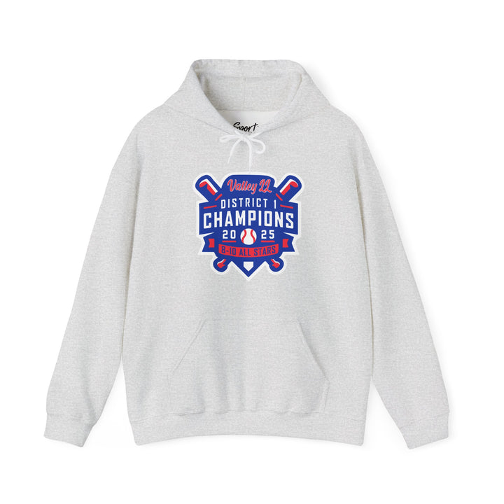 Valley Little League Baseball Unisex Adult Hooded Sweatshirt - District Champions