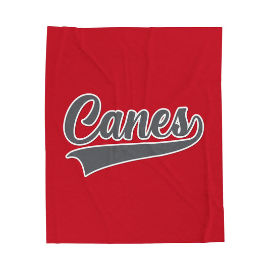 Palm Harbor Lady Canes Velveteen Plush Blanket