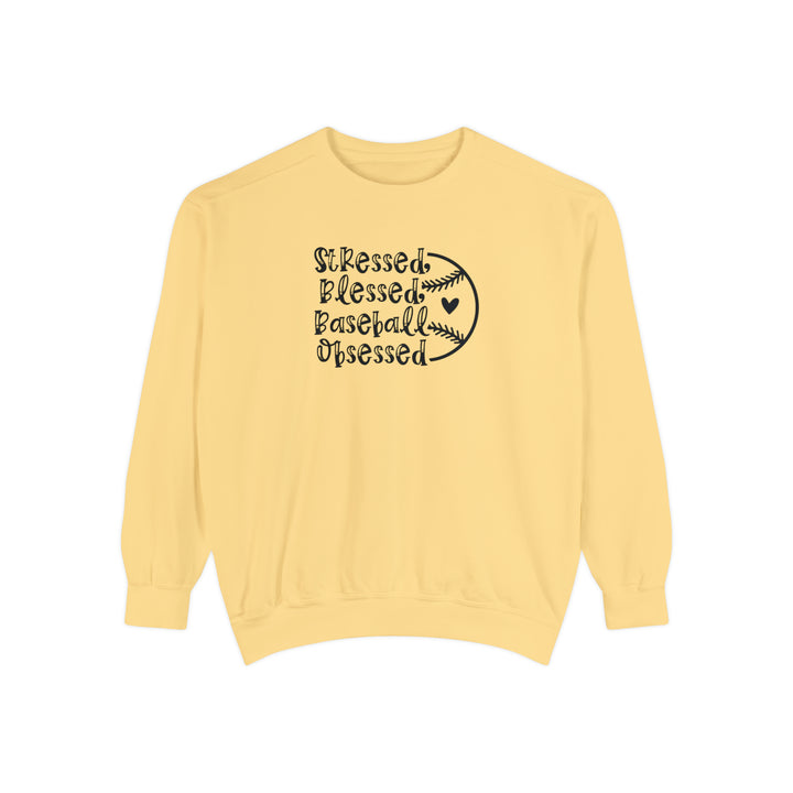 Stressed Blessed Baseball Obsessed Adult Unisex Premium Crewneck Sweatshirt
