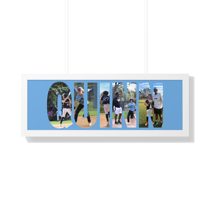 Custom Picture Block Name Framed Art