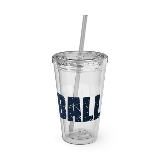 Softball 16 oz Sunsplash Tumbler with Straw